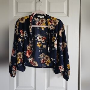 Cute floral light weight blazer blouse